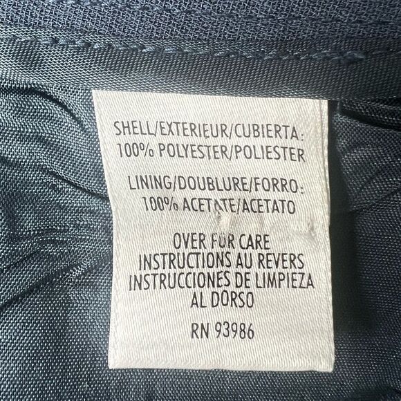 Casual Corner Annex Blue Straight Leg High Rise Lined Side Zip Pants Trousers 16 - Picture 9 of 10